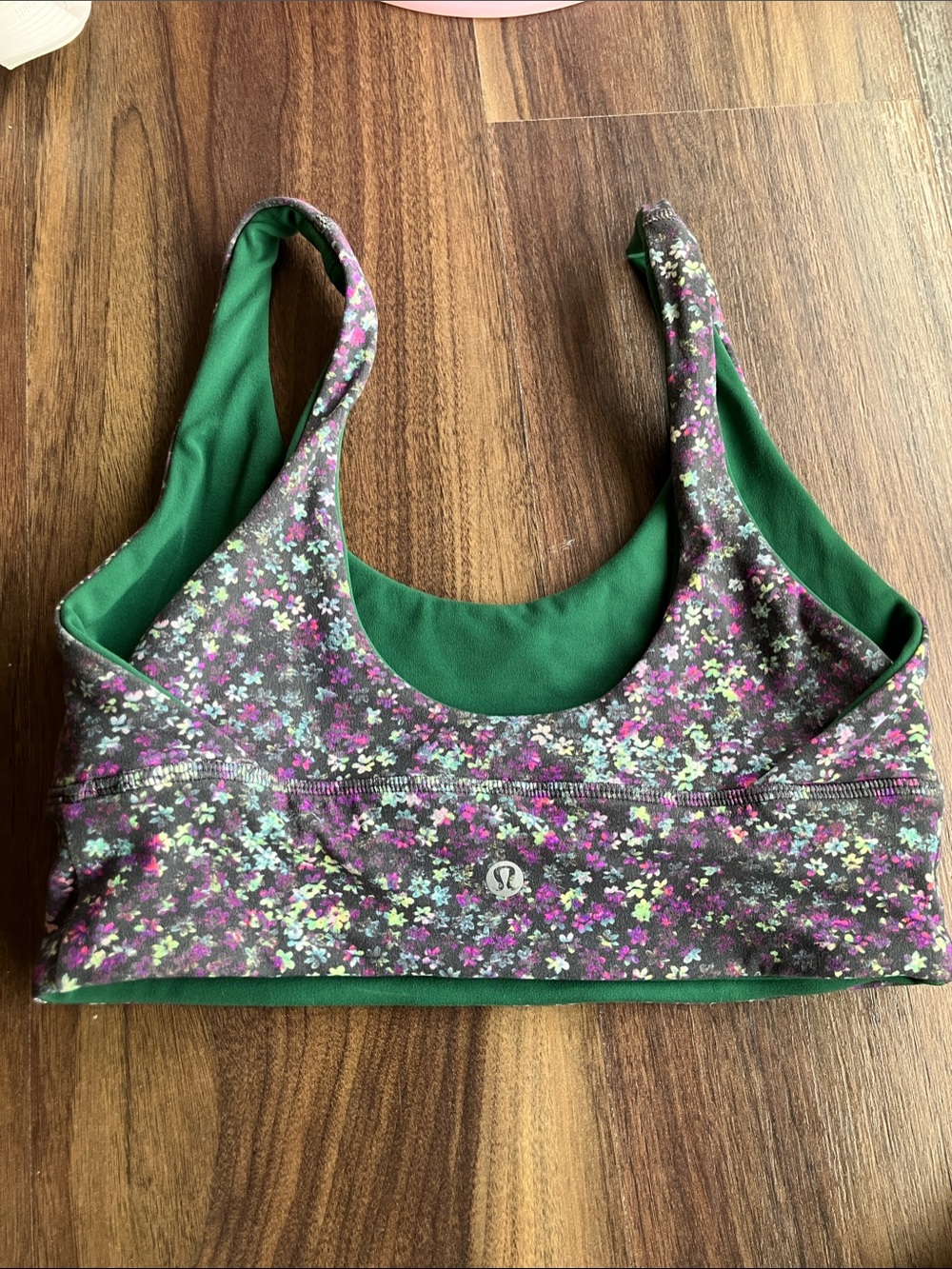 lululemon athletica Green Reversible Floral Sports Bra size 6